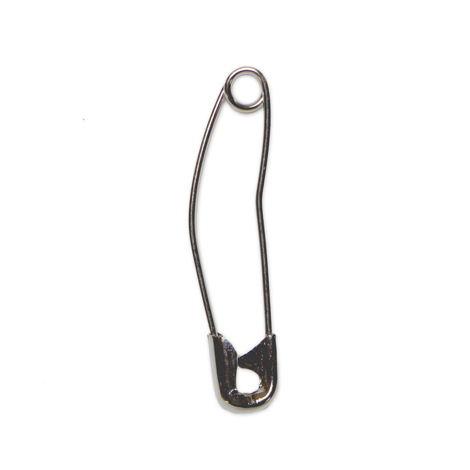 UNIQUE CREATIV Coil-Less Curved Safety Pins, Silver, 100-Pack, Less Safety Pins