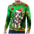 thumbnail image 2 of Ediodpoh T-Shirt de Sport à Col Rond de Noël pour Homme à Manches Courtes d'Hiver T-Shirt de Sport à Col Rond Chandail à Col Rond pour Homme Vert_003 TTG, 2 of 4