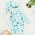 thumbnail image 2 of MIASHUI Boys One Piece Rash Guard Swimsuits Long Sleeve Swim Shirt for Kids Bathing Suits,Light Green,0-3 Months, 2 of 3
