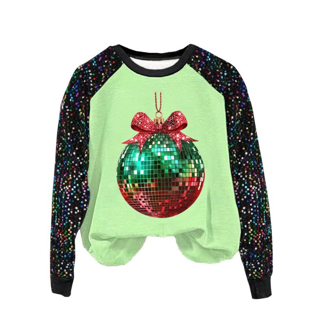 Pisexur Chandails de Noël pour Femmes, Mode des Fêtes, Imprimé Graphique de Pomme Rouge, Chandails à Enfiler de Noël, Hauts Décontractés à Manches Longues, Col Rond, Chandails Amples et Confortables d'Automne pour Femmes
