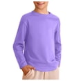 thumbnail image 1 of WUANDIXFA T-Shirts en Coton à Manches Longues pour Garçons Enfants Enfants Garçons Automne T-Shirts en Coton à Manches Longues à Col Rond Hauts Tee Violet Pâle, 3-4 Ans, 1 of 4