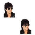 thumbnail image 4 of Shengyu Realistic Appearance Mens Wig For Punk Rock Disco Party Suitable For Various Occasions Wig Cover Black 2Set, 4 of 6