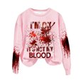thumbnail image 1 of Rbaofujie Chandails d'Automne Halloween Mode Femmes Décontracté Manches Longues Col Rond Imprimé Chandail pour Dames Hauts Blouse Rose Chandails à Capuche et Chandails pour Femmes, 1 of 3