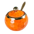 thumbnail image 2 of relayinert Bol à Sucre en Porcelaine Pot à Condiments en Céramique Rond pour Orange Comptoir de Cuisine Restaurant Rond Orange, 2 of 6