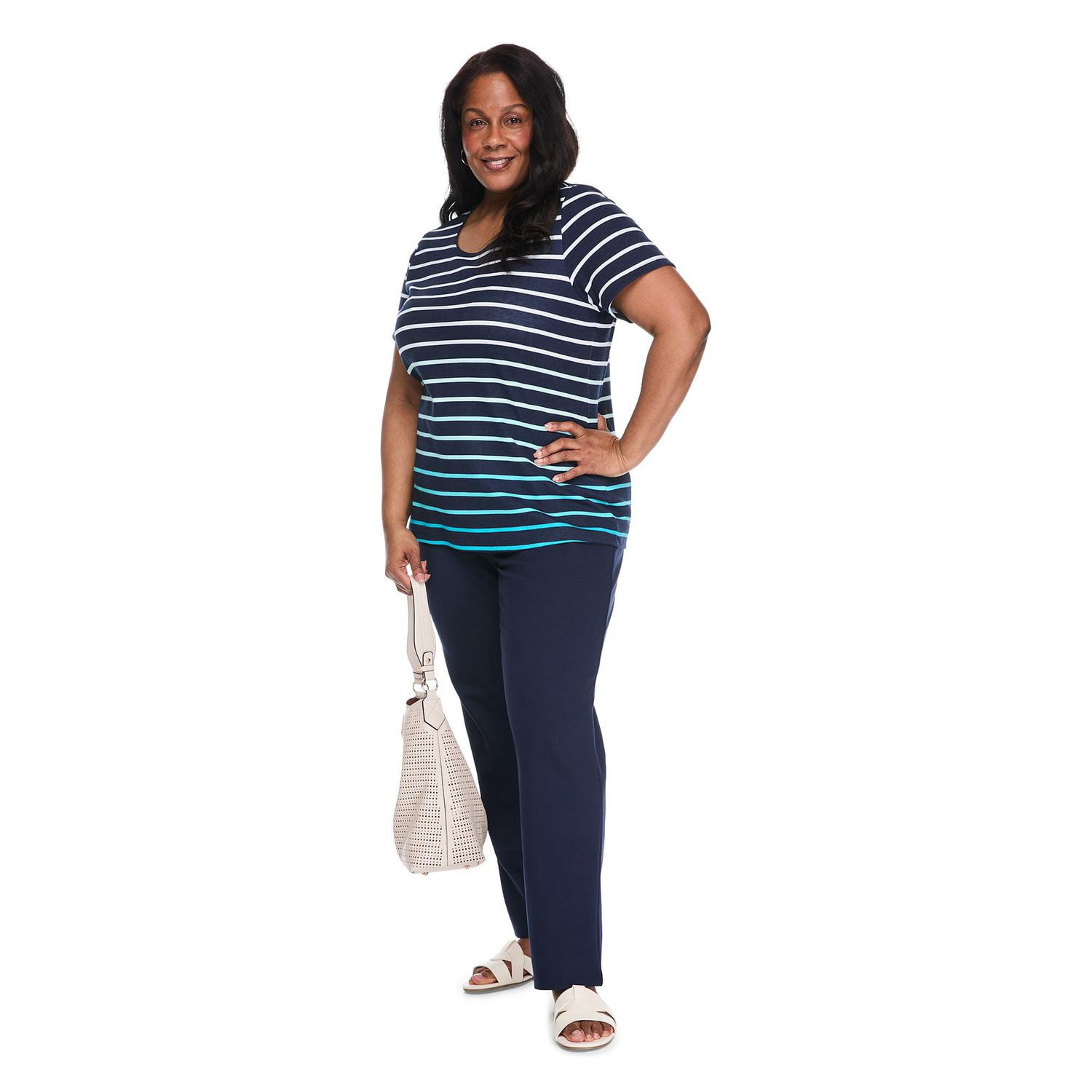 Karen Scott Women's Plus Scoop-Neck Printed T-Shirt