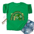 thumbnail image 4 of TopLLC St. Patrick's Day Patricks Day Chemises pour Femmes Hauts de Sarrau St Patricks Day Mode pour Dames St. Imprimé Léopard Manches Courtes Col Rond Chemise Femme Décontractée Ample, 4 of 4