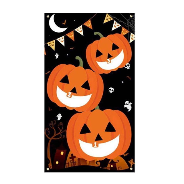 Techinal Halloween Pumpkin Clown Ghost Banner Sandbag Playing Game Wall Hanging Flag Toys