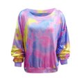 thumbnail image 2 of Women Tie Dyed Rainbow Printed Long Sleeve Sweatshirt, 2 of 4