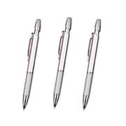 SLYNSHome 3Pcs Ballpoint Pens Silver Pens Medium Ball Point 1.0mm Smooth Writing Retractable Executive Business Office Nice Gift Pen for Men Women