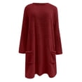 thumbnail image 2 of IMENGL Winter Warm Fleece Thickened Plus Size loose coat jacket sweater, Red L, Size M-3XL, 2 of 6