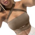 thumbnail image 1 of Pompotops Women's Wild Style Off The Shoulder Crop Tops Sequins Strapless Bra Tank Vests, 1 of 8