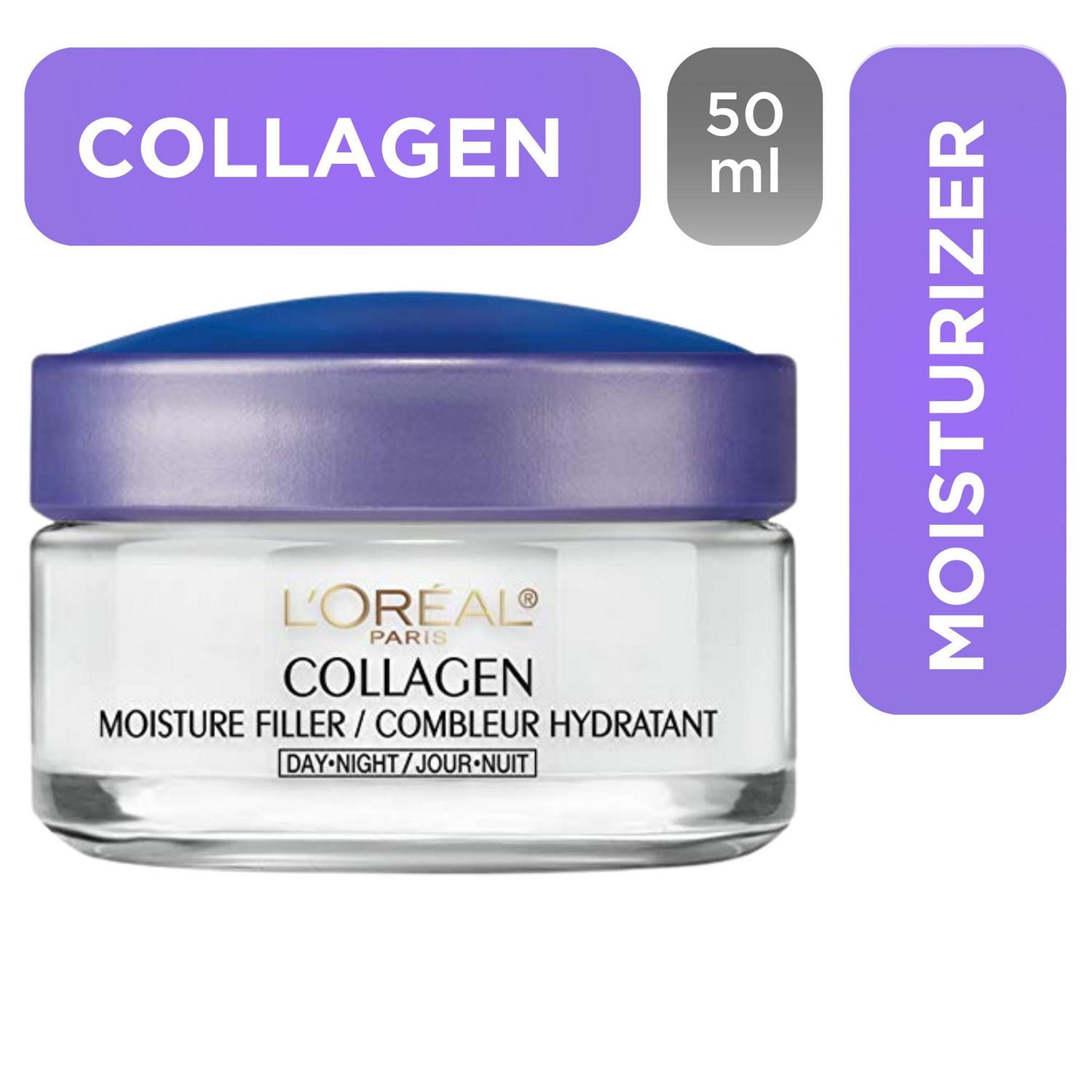 L'Oréal Paris Collagen Moisture Filler Daily Moisturizer, 48 Hour Hydration, 50ml