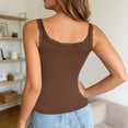 thumbnail image 4 of Relaxed Casual Lace Tank with Built-In Support for All Seasons – Sleeveless Ribbed Camisole with Padded Cups and Spaghetti Straps, 4 of 8