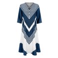 thumbnail image 5 of Pisexur Robe à Manches Courtes à Col en V Longueur Genou Mode Femmes Été Imprimé Décontracté Col en V Bouton Manches Courtes Vacances Poches Robe Femmes Robe, 5 of 5