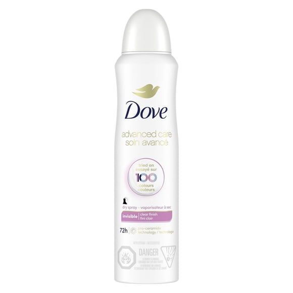 Dove Advanced Care Antiperspirant Dry Spray Invisible Clear Finish, 107 g