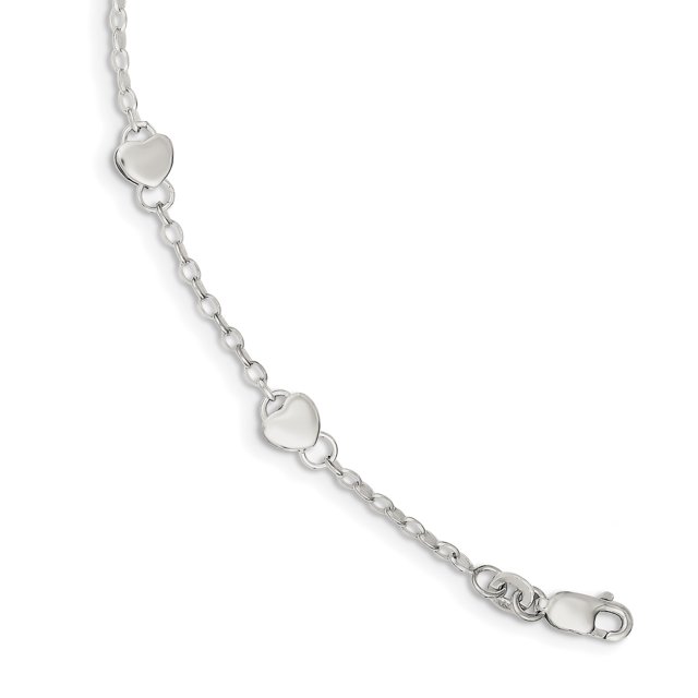 Bracelet Coeur en Argent Sterling 925 pour Enfant