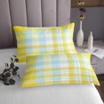 thumbnail image 3 of Erosebridal Orange Blue Grid Checkered Coverlet Set Twin, Geometry Buffalo Bedding Set 2pcs, 3 of 5