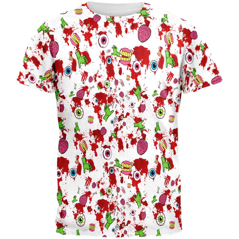 Halloween Zombie Motif Éléments Partout T-Shirt pour Hommes