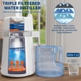 thumbnail image 4 of Ourlova 1.5Gal/6L Stainless Steel Home Countertop Water Distiller with Glass Container, 750W Desktop Drinking Purifier Filter Distilling Kit, 4 of 9