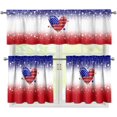 thumbnail image 1 of American Flag Kitchen Home Window Curtains Valance & Tier Set, 3 PCS Set Rod Pocket Short Curtains, Window Treatment Tier for Living Room Bathroom Farmhouse Decor, 1 of 5