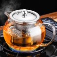 thumbnail image 1 of Glass Teapot Stovetop 22 OZ/650ml, Tea pot with Removable 18/8 Stainless Steel Infuser, Borosilicate Clear Tea Kettle, Teapot Blooming and Loose Leaf Tea Maker Tea Brewer for Camping, Travel, 1 of 6