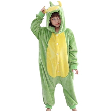 TIEVOSA Kids Unisex Anime Pajamas Halloween Children Sleepwear for Boy Girl Children Animal Pajamas Kids for 5-6 Years(Green)
