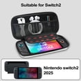 thumbnail image 4 of Carrying Case for Nintendo Switch 2, Hard Shell & Waterproof Portable Travel Carry Case with 2 Screen Protectors, Game Accessory Storage Bag, Silver, 4 of 7