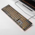 thumbnail image 3 of USB Wired Gaming Keyboard Orange Light Backlit Waterproof Silent Mechanical Keypad 104 Keys Luminous Keypads Entertainment, 3 of 9