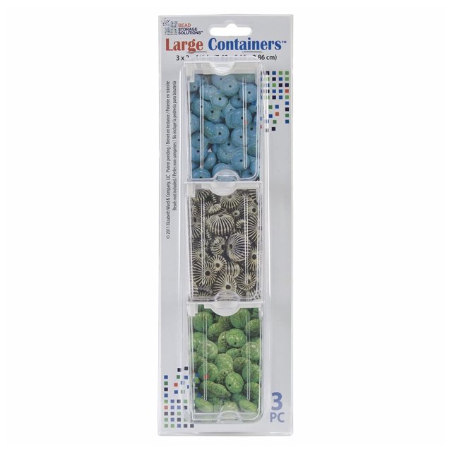 Elizabeth Ward Bead Storage Solutions 3 Pcs Conteneurs de Fournitures d'Artisanat, Grand