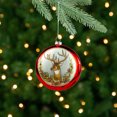 thumbnail image 2 of Northlight Glittered Reindeer with Wreath Glass Disc Christmas Ornament - 4"  - Red, 2 of 6