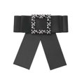 thumbnail image 1 of Unique Bargains Broche Carrée en Strass avec Nœud pour Femmes Couleur Unie Rétro Chic Noir, 1 of 4