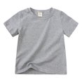thumbnail image 1 of B91xZ T-Shirt Fille 2024 Col Rond Classique Graphique Manches Courtes, Gris 8-9 Ans, 1 of 4