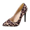 thumbnail image 2 of Cameland Women's Large Size Suede Leopard Print Four Seasons Matching Fine Heel Pointed Heels, 2 of 5