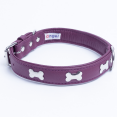 thumbnail image 2 of ROTTERDAM BONES Leather Dog Collar Single- Row Bones, 2 of 3