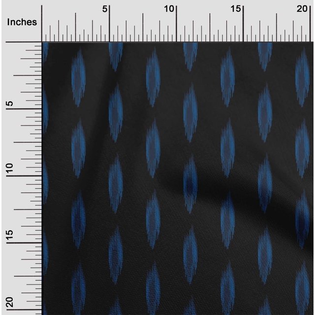 oneOone Organic Cotton Poplin Twill Fabric Abstract Ikat Print Fabric BTY 42 Inch Wide
