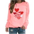 thumbnail image 1 of Amzcrzy Sweat-Shirt pour Femmes Col Rond Manches Longues Chemises de la Saint-Valentin Graphiques Amusants Légers Amples Chandail de Vacances, 1 of 3