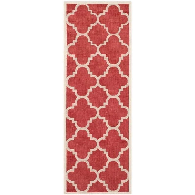 Safavieh Courtyard Tapis Rouge Intérieur Extérieur - Coureur 2 Pieds3 Pouces x 6 Pieds7 Pouces