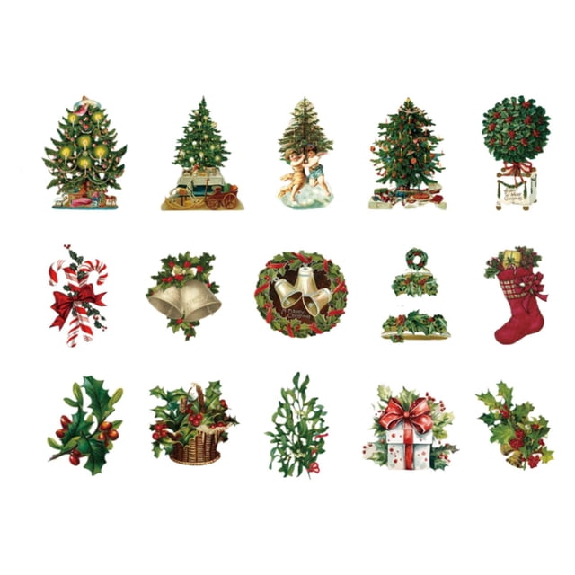 WHEANG Stickers Christmas Santa School Party Holiday Decoration And Craft Card Gift Envelope Box White