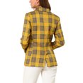 thumbnail image 3 of INSPIRE CHIC Women's Jacket Notched Lapel Double Breasted Padded Shoulder Blazer XL Yellow, 3 of 7
