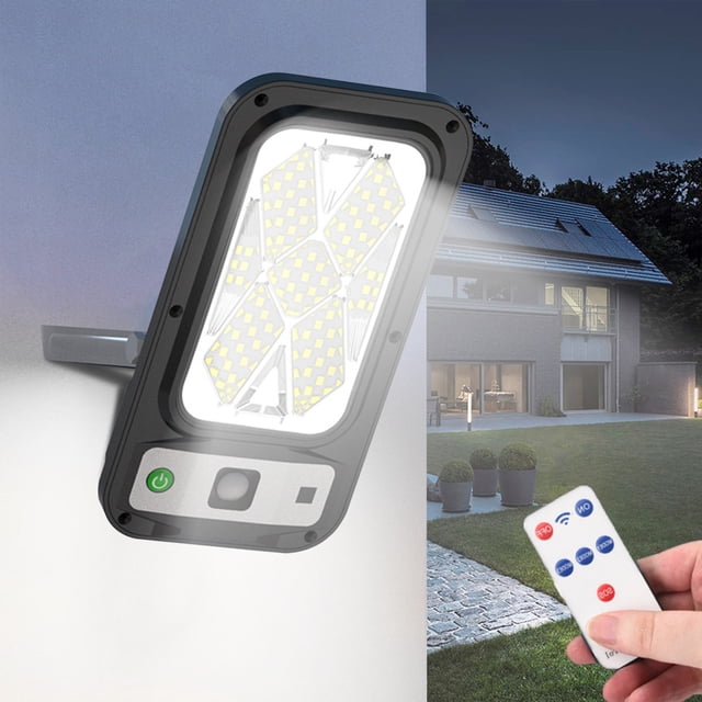 Boovnll Solar Wall Lights Black ABS IP65 Waterproof Motion Sensor Remote Control Outdoor