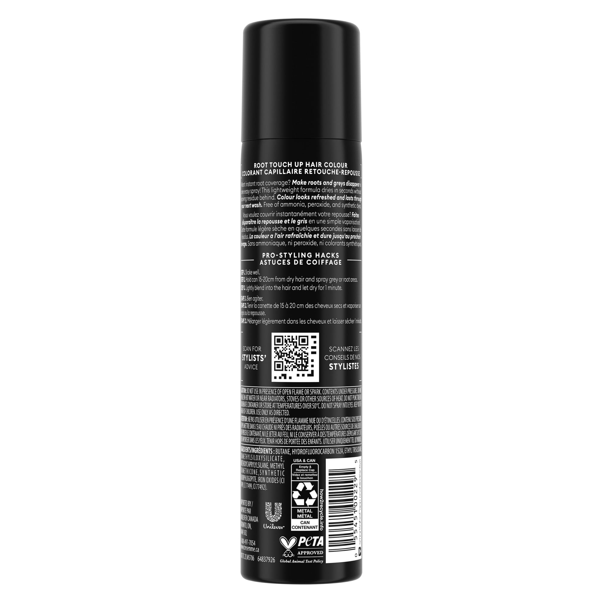 Vaporisateur Capillaire Root Touch-Up TRESemmé pour cheveux brun foncé, 70.8g