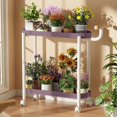 thumbnail image 4 of Rolling Side Table with Wheels, Mobile End Table for Living Room, Plastic Nightstand with Storage for Bedroom, Small Space Organizer Cart, 4 of 6
