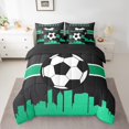 thumbnail image 2 of YST Teens Gaming Bedding Full Size 7-Piece Sports Comforter Set, Green Black, 2 of 4