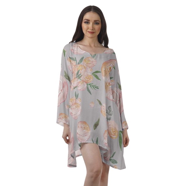 Moomaya Robe de Cocktail Imprimée à Manches Longues Tenues de Noël Robe Courte pour les Fêtes