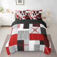 thumbnail image 2 of Erosebridal Patchwork Rectangle Bed in a Bag Full size,Geometry Stripe Bed Set,Abstract Artwork Decor,Reversible,Breathable,7-Piece, 2 of 5