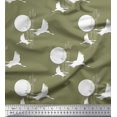 thumbnail image 1 of Soimoi Poly Georgette Fabric Bamboo Tree,Moon & Stork Bird Fabric Prints by Yard 42 Inch Wide, 1 of 3