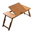 thumbnail image 4 of GROWTH TANK Foldable Table Laptop Lap Desk Rectangle Bamboo Portable Stand Adjustable Angle for Camping Balconies Computer Outdoor Picnic Brown Large, 4 of 9