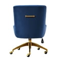 thumbnail image 4 of TOV Furniture Beatrix 22.6" Transitional Velvet Office Swivel Chair in Navy, 4 of 7