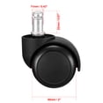 thumbnail image 2 of Unique Bargains Roulettes de Chaise de Bureau Roues 2 Pouces Roue en PU Tige 11 mm Roulette Pivotante Noire, 2 Pcs, 2 of 4