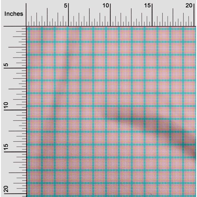 oneOone Cotton Cambric Fabric Madras Check Printed Craft Fabric BTY 56 Inch Wide